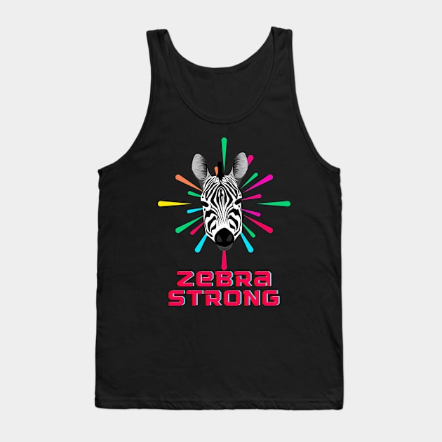 Zebra Strong Tank Top by Danderwen Press